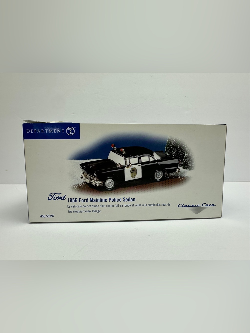 🚔🎄 Department 56 Snow Village 1956 Ford Mainline Police Sedan Classic Cars ✨